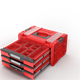Gereedschapskist met laden Qbrick System PRO 2.0 DRAWER 3 TOOLBOX PROFI EXPERT RED Ultra HD Custom