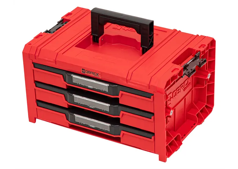 Ladeset op verrijdbaar platform Qbrick System PRO 2.0 DRAWER SET EXPERT RED Ultra HD