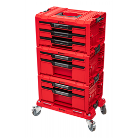Ladeset op verrijdbaar platform Qbrick System PRO 2.0 DRAWER SET EXPERT RED Ultra HD Custom