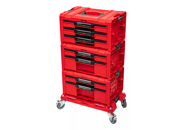 Ladeset op verrijdbaar platform Qbrick System PRO 2.0 DRAWER SET EXPERT RED Ultra HD Custom