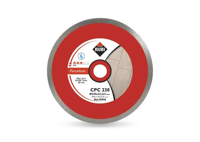 Diamantzaagblad voor fijn zagen van porselein Rubi CPC 230 PRO