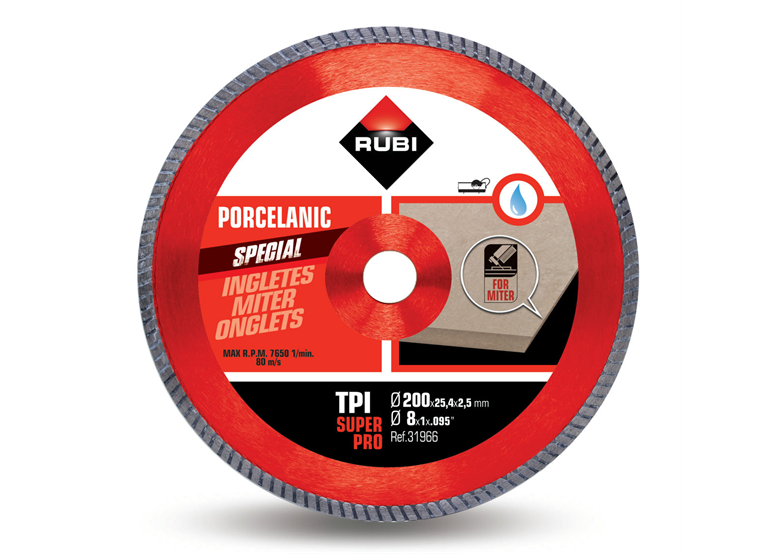 Diamantzaagblad 200x25,4mm Rubi TPI 200 SUPERPRO