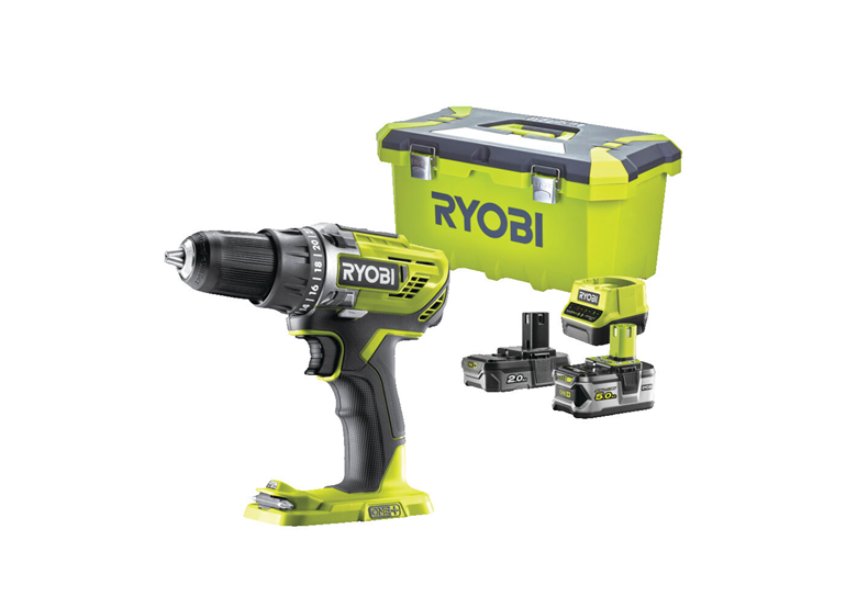 Boor-schroefmachine Ryobi ONE+ R18DD3-252T 1x2,0Ah, 1x5,0Ah