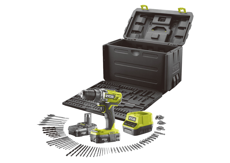 Boor-schroefmachine met accessoires Ryobi R18DD3-213X