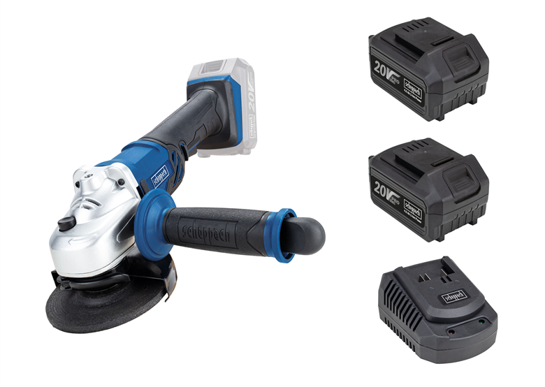 Haakse slijper Scheppach CAG115-20ProS SET
