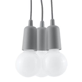 Hanglamp DIEGO 3 grijs Sollux Lighting Nickel