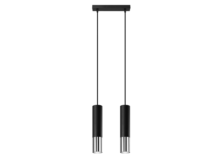 Hanglamp LOOPEZ 2 zwart/chroom Sollux Lighting Ocean Green