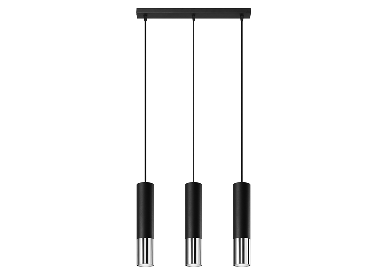 Hanglamp LOOPEZ 3L zwart/chroom Sollux Lighting Ocean Green