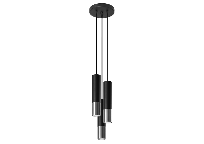 Hanglamp LOOPEZ 3P zwart/chroom Sollux Lighting Ocean Green