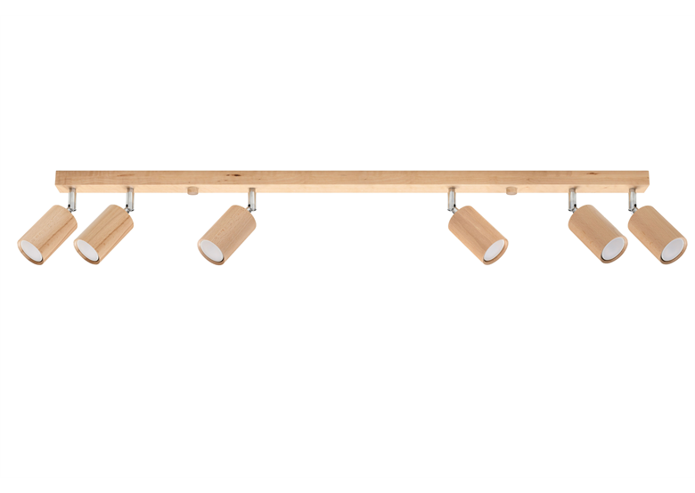 Plafondlamp BERG 6 naturel hout Sollux Lighting Peach Puff