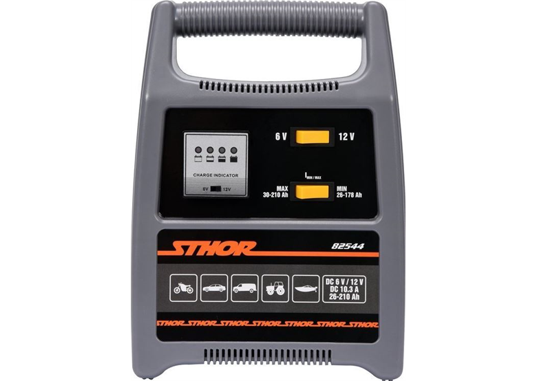 Acculader 6/12V 12A 210AH LED Sthor 82544
