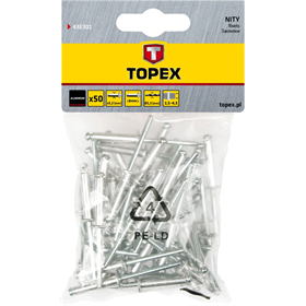 Popnagels 4.8 x 12.5 mm 50 stuks Topex 43E503