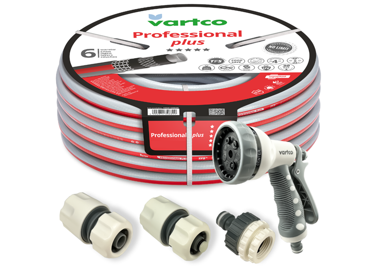 Besproeiingsset 1/2" 20m 6-lagen Vartco PROFESSIONAL PLUS TFS SET 1005120020S