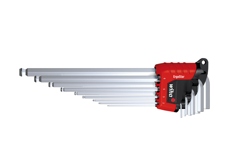Inbussleutelset met kogelkop in Ergostar-houder, 9-delig Wiha WH-37351