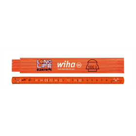 Opvouwbare meetlint voor elektriciens Longlife 2m, 10 schakels Wiha WH-42068