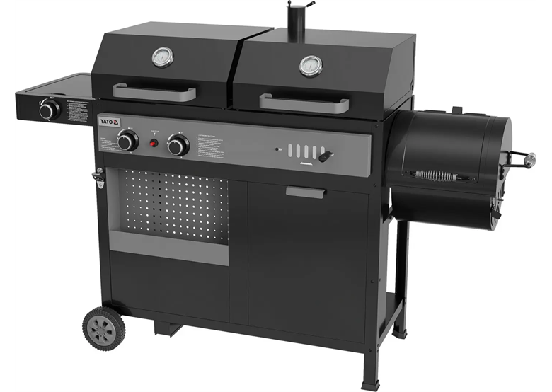 Gas-houtskoolgrill met rookfunctie Yato YG-20038