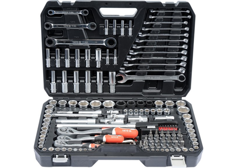 Dopsleutels 1/2", 3/8", 1/4", set van 150 stuks Yato YT-38811
