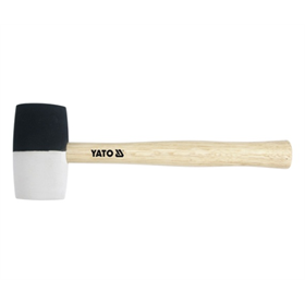 Rubberen hamer met houten handvat, zwart-wit 980g Yato YT-4605