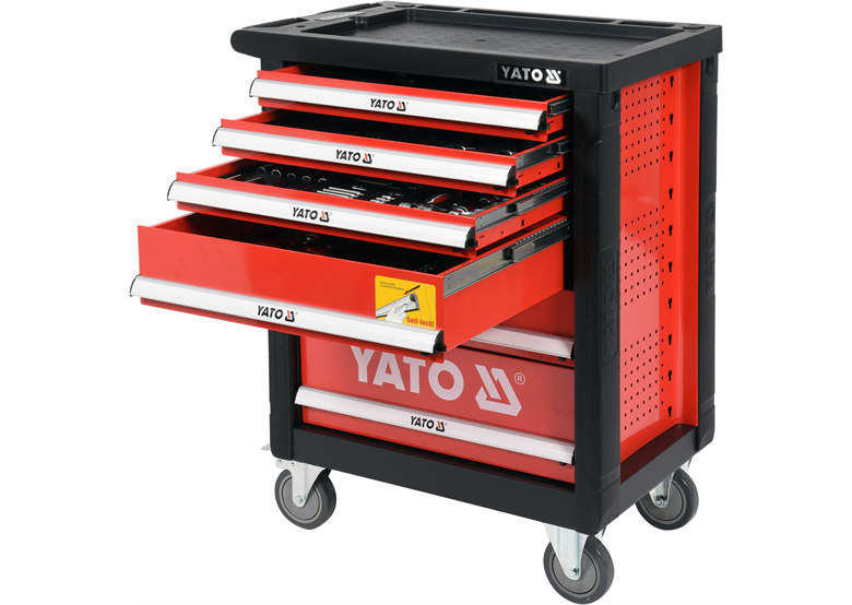Gereedschapswagen met uitrusting, 185-dlg. Yato YT-55307