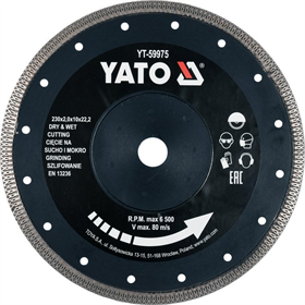 Diamantschijf voor keramiek 230x22,2mm Yato YT-59975