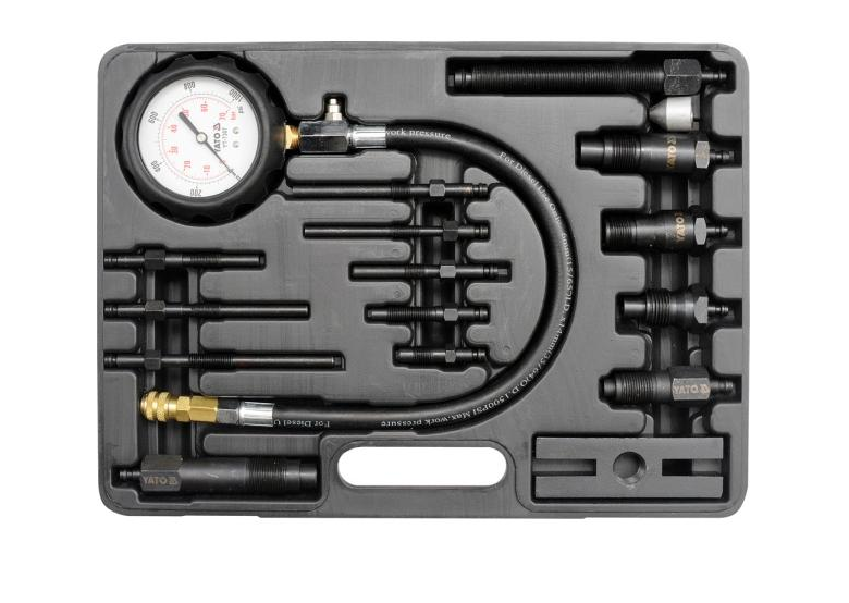 Compressiedrukmeter in dieselmotoren 16-delig Yato YT-7307