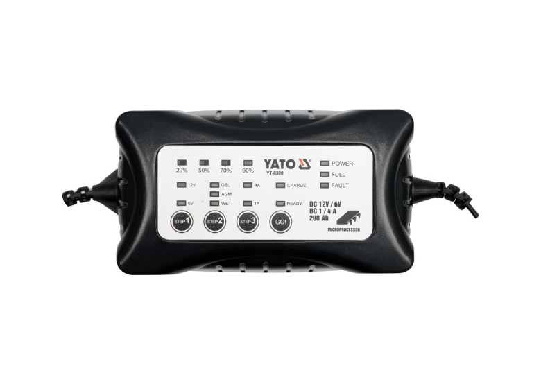 Elektronische acculader 12/6V 1/4A 200Ah Yato YT-8300